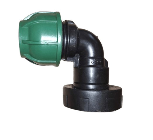 Перехідник DN-50 (Ø58мм, дрібна різьба) кутовий, на трубу 32мм