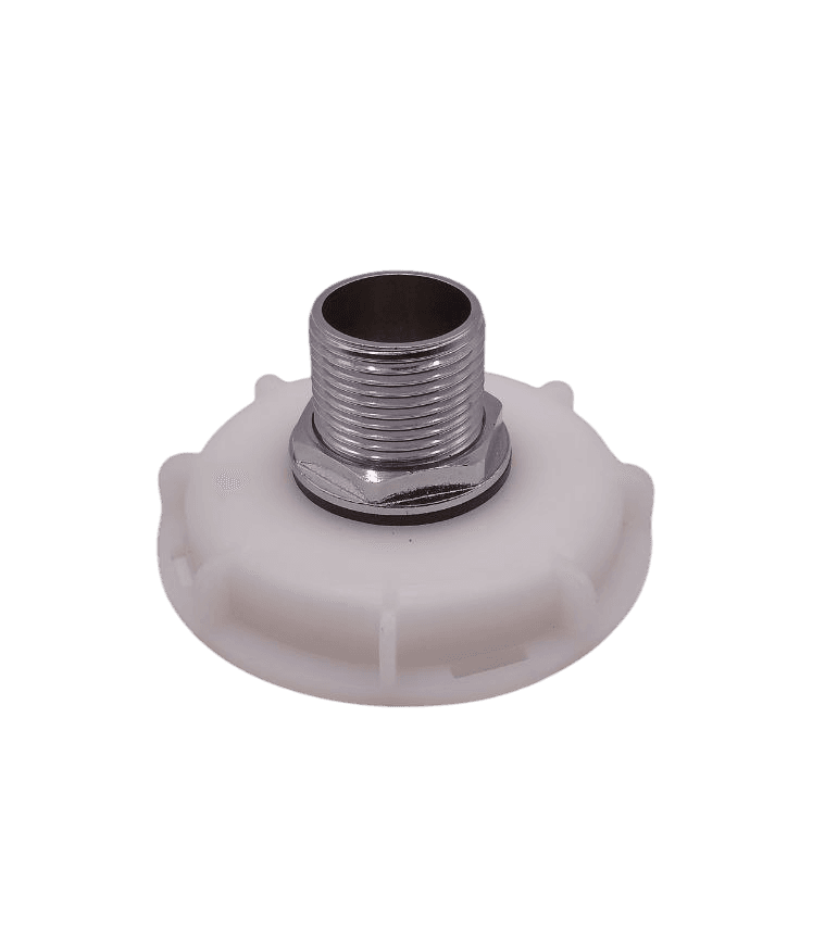 Перехідник DN-50 (дрібна різьба, Ø62мм) на різьбу 3/4" (латунь/нержавіюча сталь)