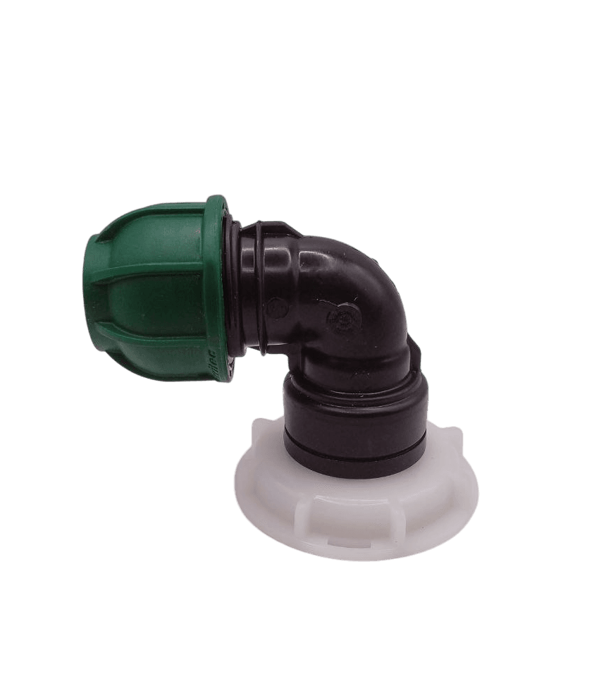 Перехідник DN-62мм (дрібна різьба) кутовий, на трубу 32мм