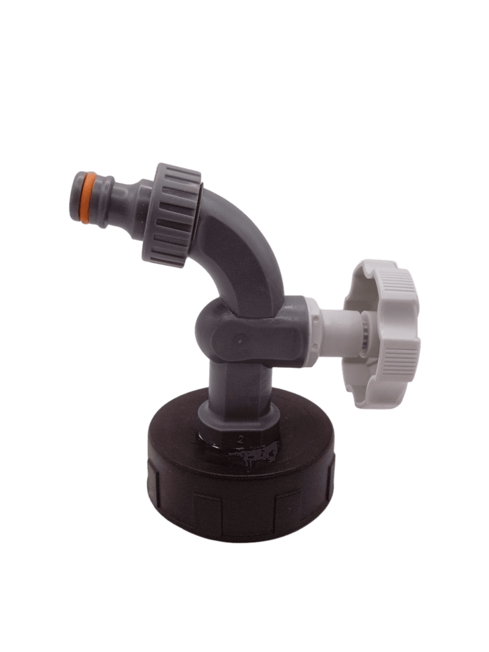 Кран із перехідником DN-50 на штуцер 1" (дрібна різьба, 58мм)