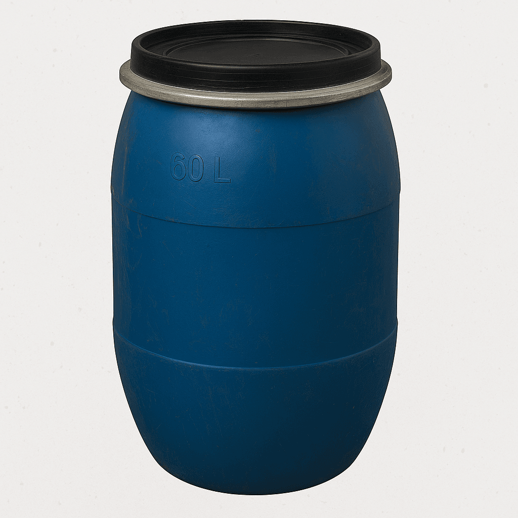 Діжка пластикова під хомут 60 л (б/в)