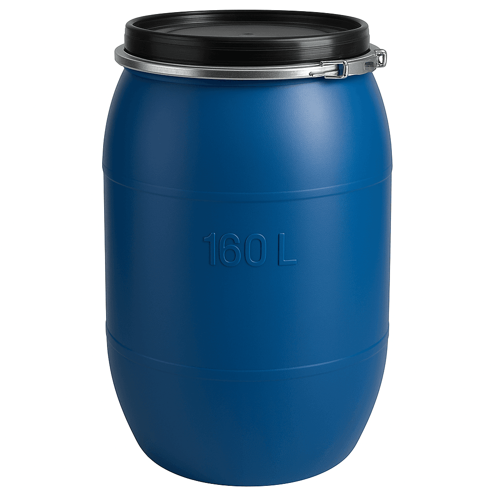 Діжка пластикова під хомут 160 л б/в