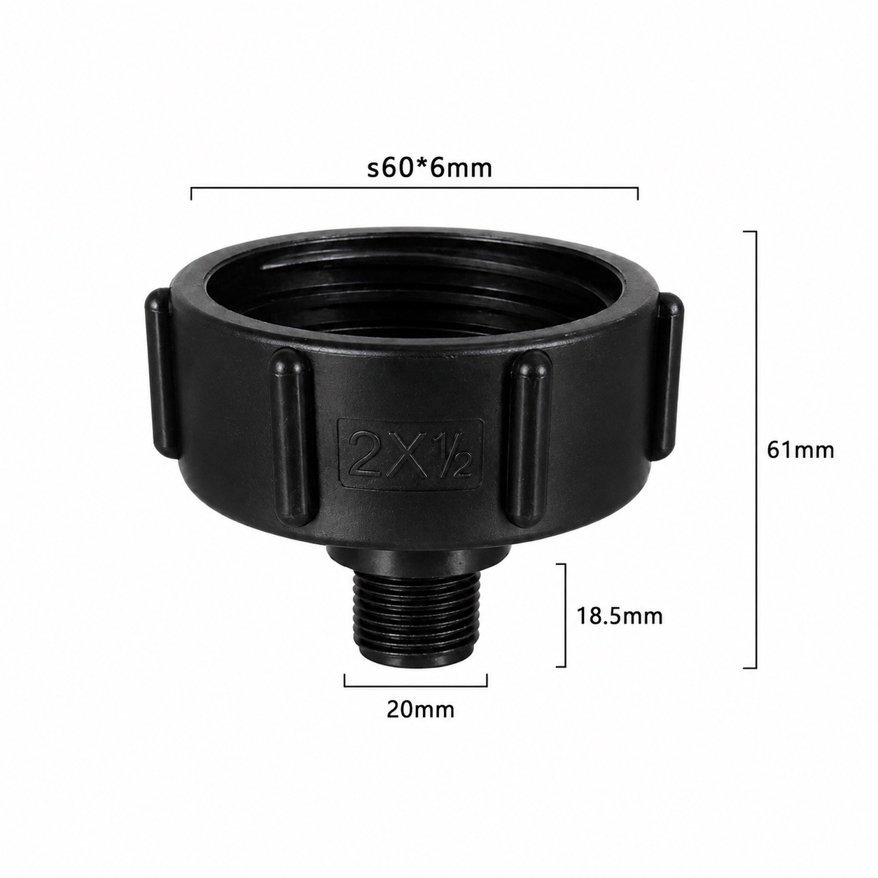Перехідник DN-50 на різьбу 2×1/2"