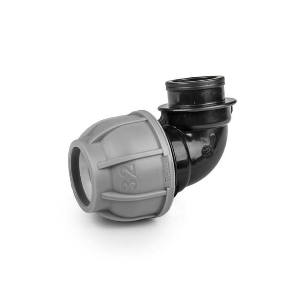 Коліно для труб PE 20 мм / РВ 1/2", PN10, DSRA10K20F12