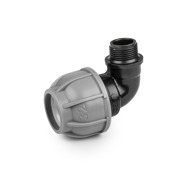 Коліно для труб PE 20 мм / РЗ 3/4", PN10, DSRA10K20M34