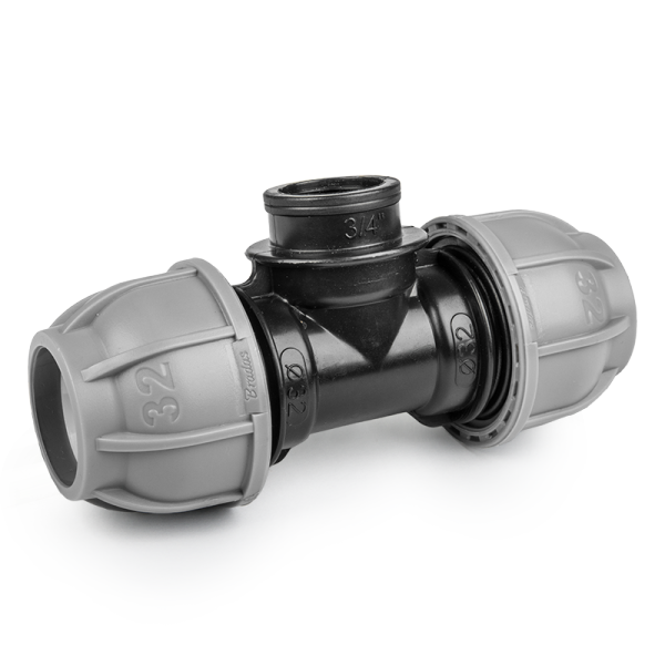 Трійник для труб PE 20 мм / РВ 3/4" PN10, DSRA10T20F34