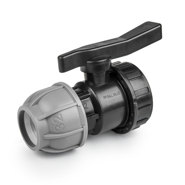 Кран для труб PE 25 мм/ РВ 3/4", PN10, DSRA10V25F34