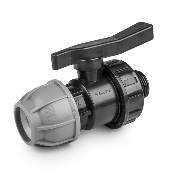Кран для труб PE 25 мм/ РЗ 3/4", PN10, DSRA10V25M34