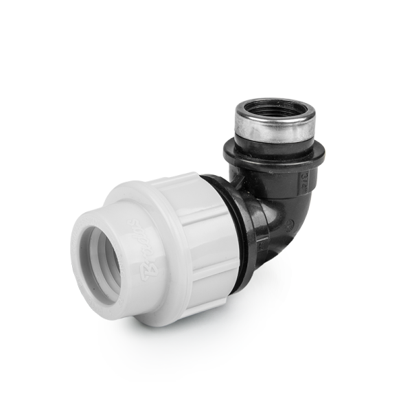 Коліно для труб PE 20 мм / РВ 3/4", PN16, DSRA16K20F34