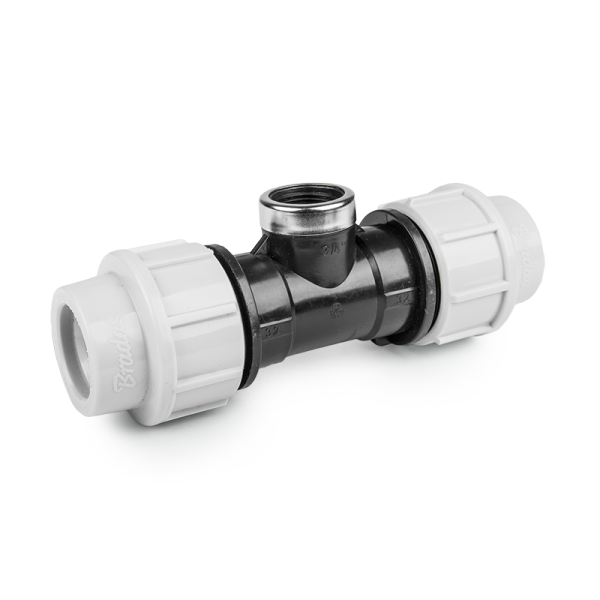 Трійник для труб PE 20 мм / РВ 1/2", PN16, DSRA16T20F12