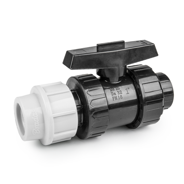 Кран для труб PE 25 мм/ РВ 3/4", PN16, DSRA16V25F34