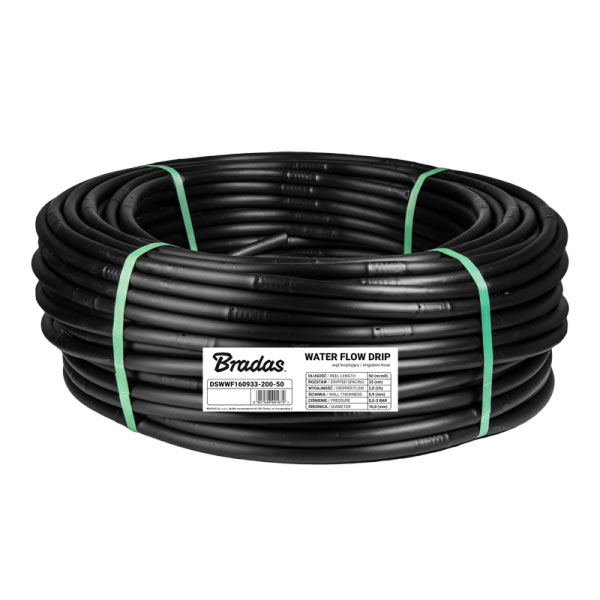 Трубка крапельна Ø 16мм / 0,9мм / 33см / 2 л/год – WATER FLOW DRIP – 50 м, DSWWF160933-200-50