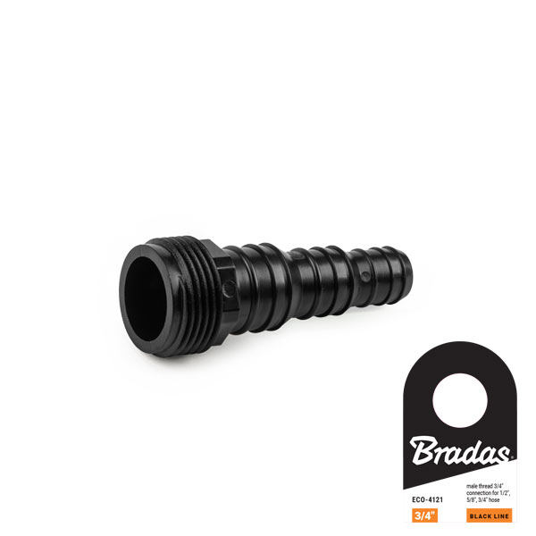 Універсальне з'єднання 1/2", 5/8", 3/4", зовнішня різьба 3/4", BLACK LINE, ECO-4121