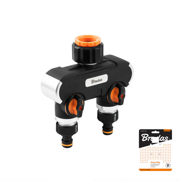 Розподільник з 2 кранами, BLACK LINE РЗ 1" до РЗ 3/4", HEAVY DUTY, ECO-PWB3042